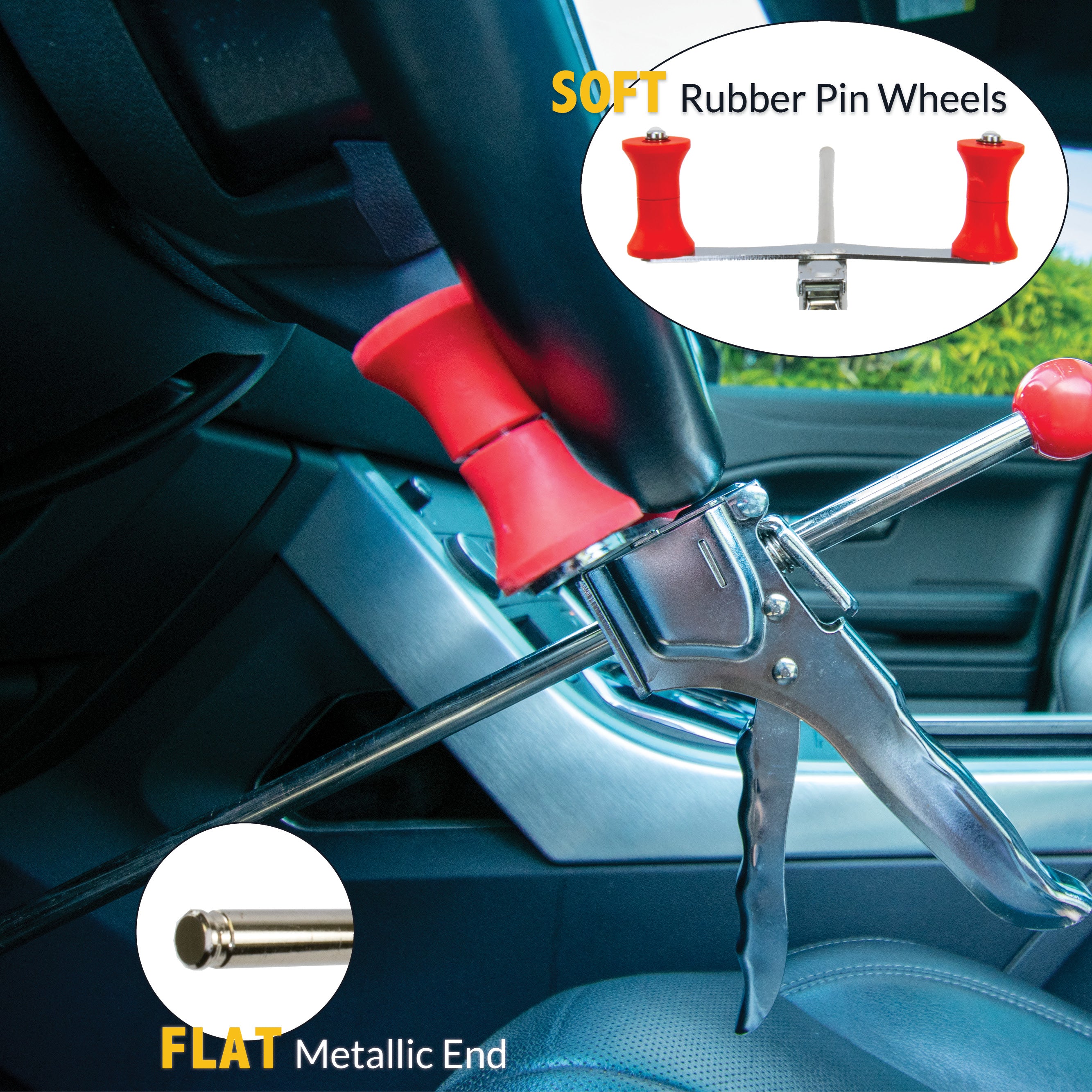Adjustable Steering Wheel Holder & Brake Pedal Depressor