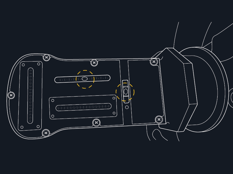 Read camber from the top torpedo level vial