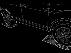 Bridge in place, car settling