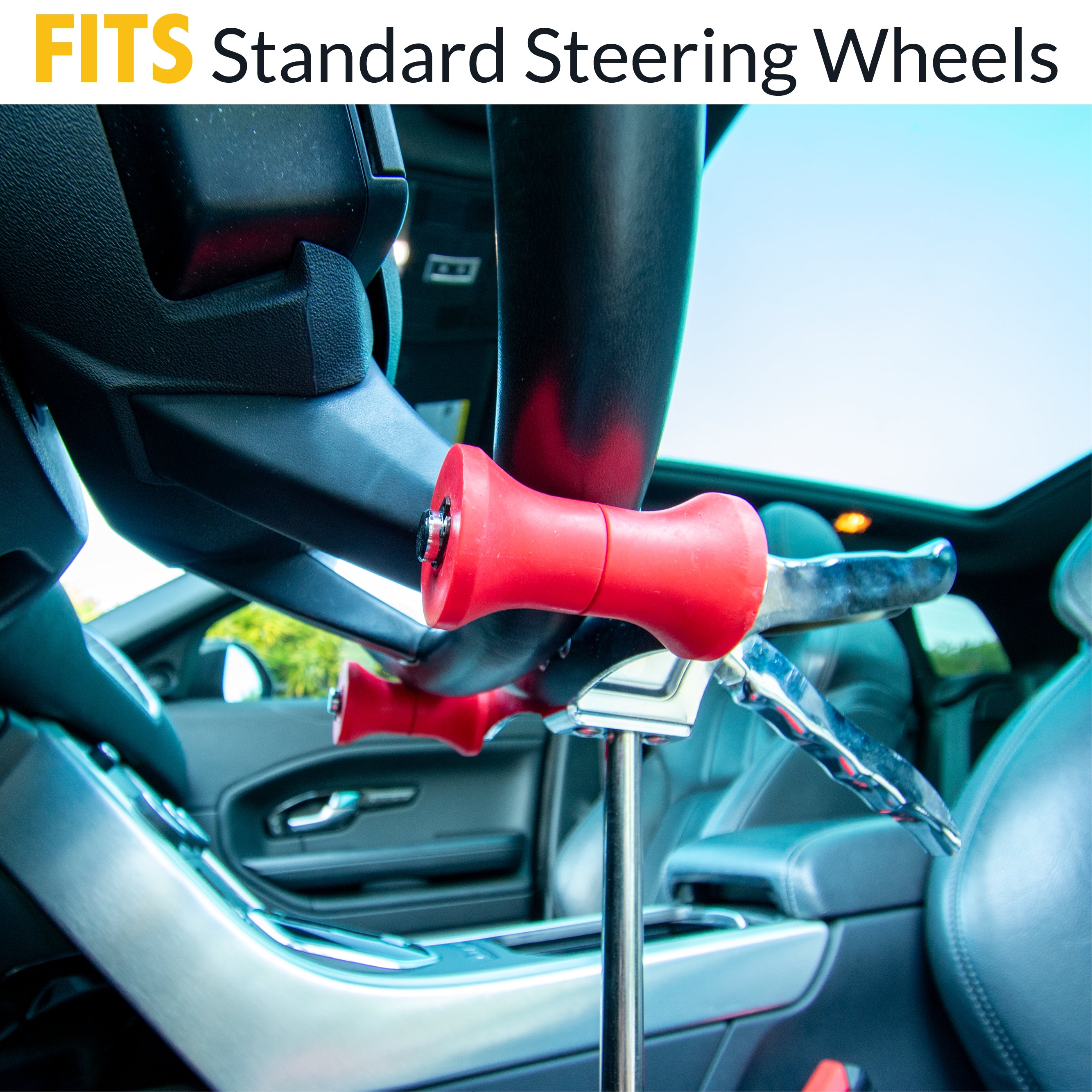 Adjustable Steering Wheel Holder & Brake Pedal Depressor