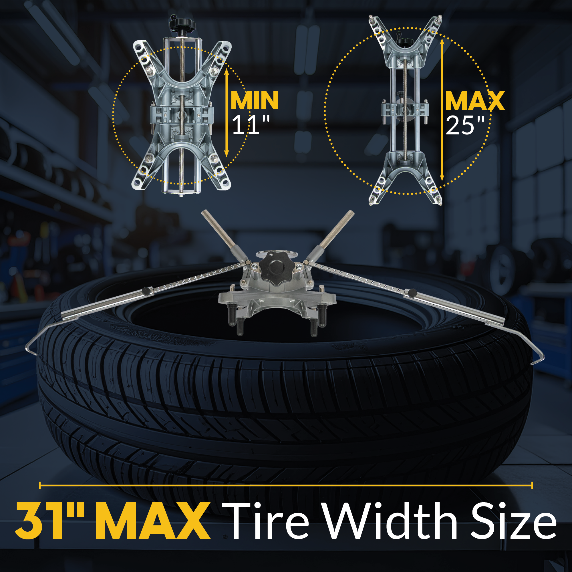 3D DSP Wheel Alignment Clamp with Tire Tread Grip Extensions & Magnetic Adapter