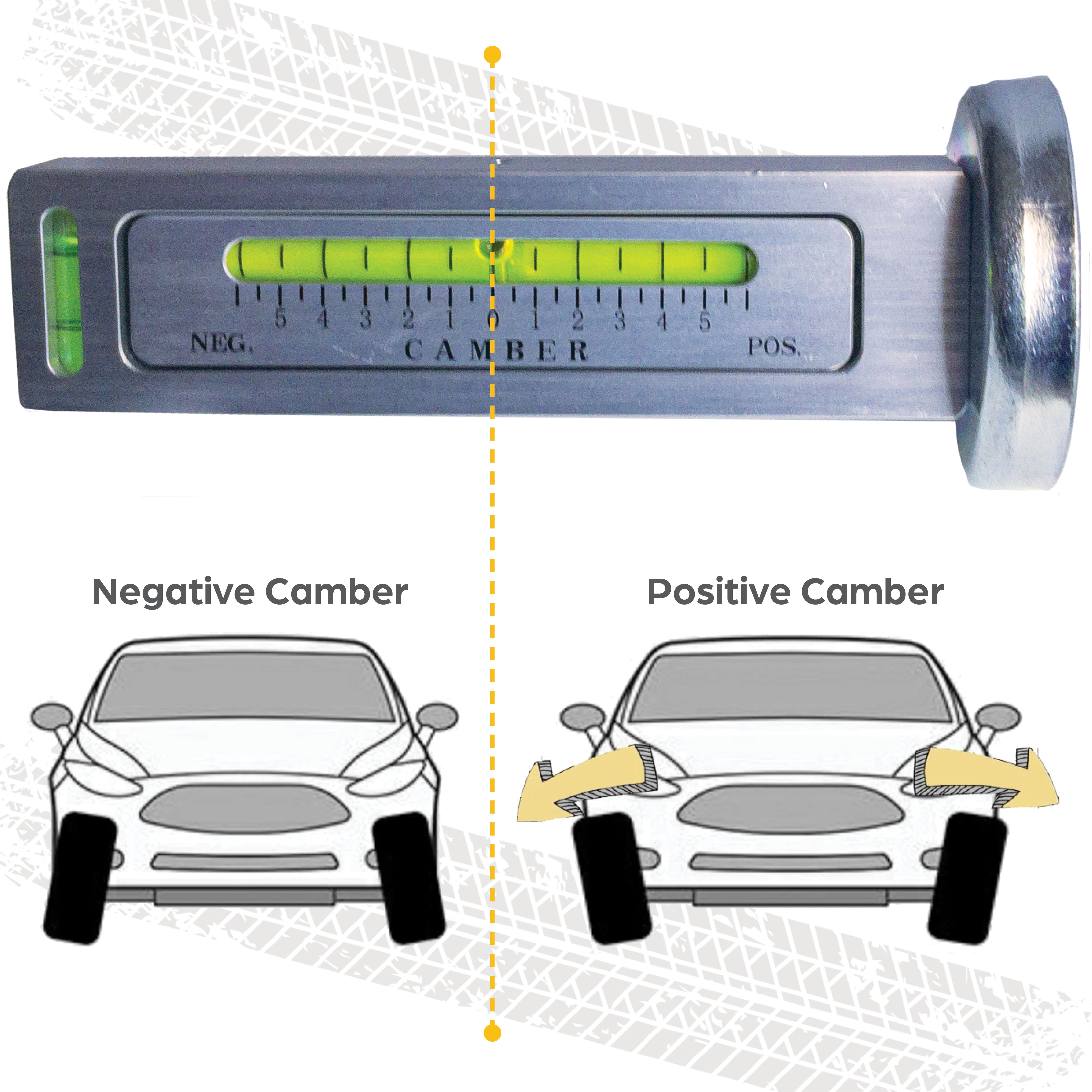 Picture of AutoSolo magnetic camber gauge used in wheel alignment.