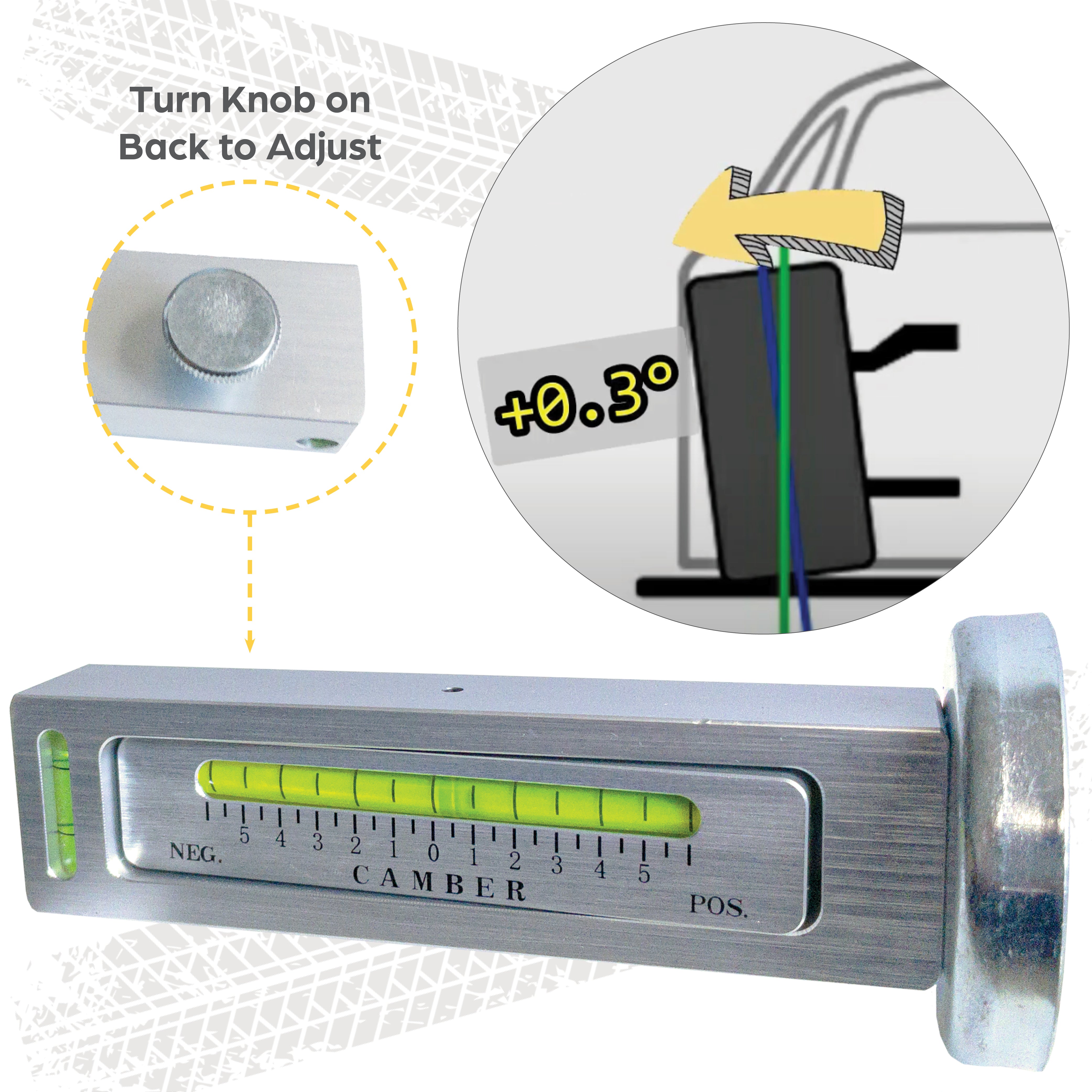 Breakdown of AutoSolo magnetic camber gauge