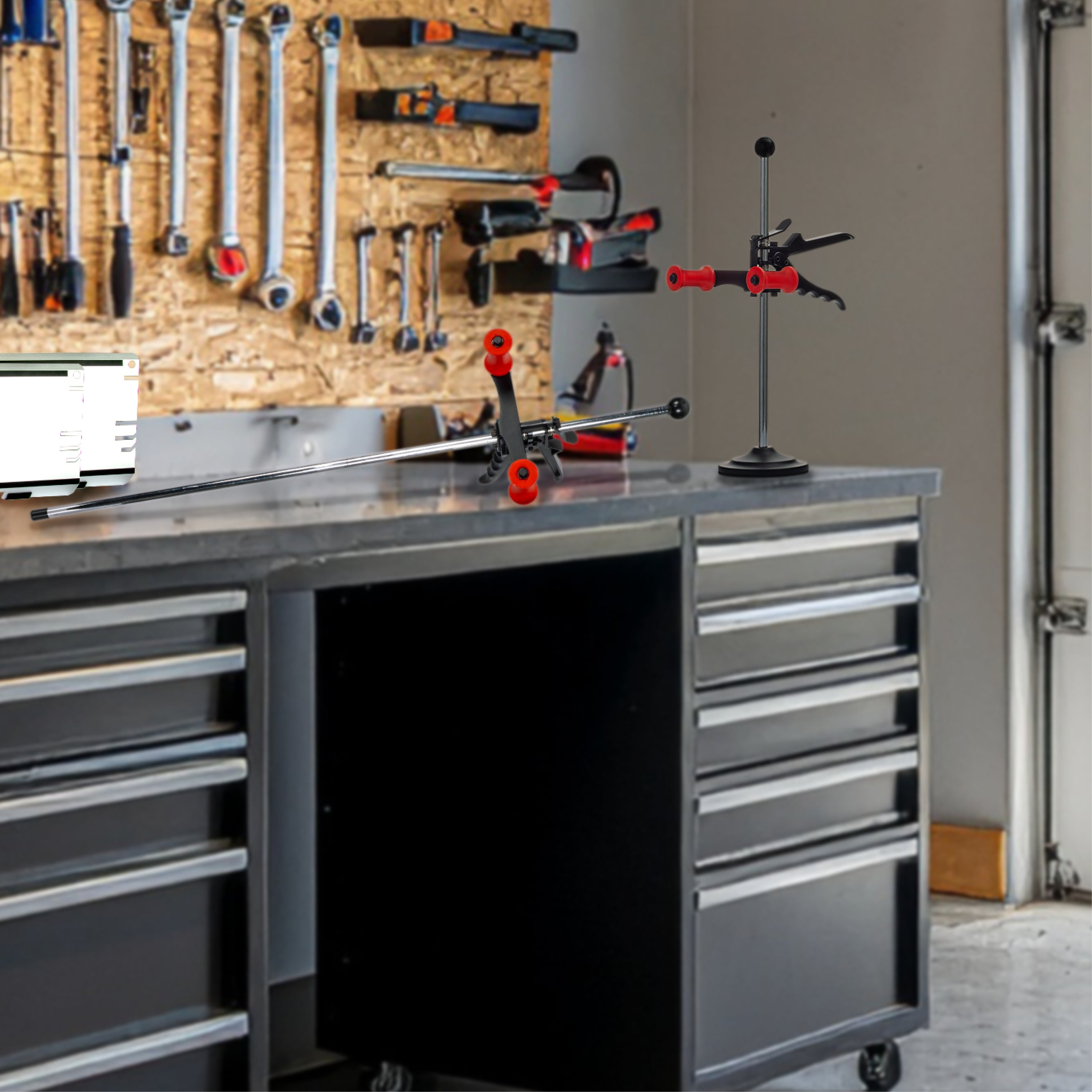 Adjustable Steering Wheel Holder & Brake Pedal Depressor