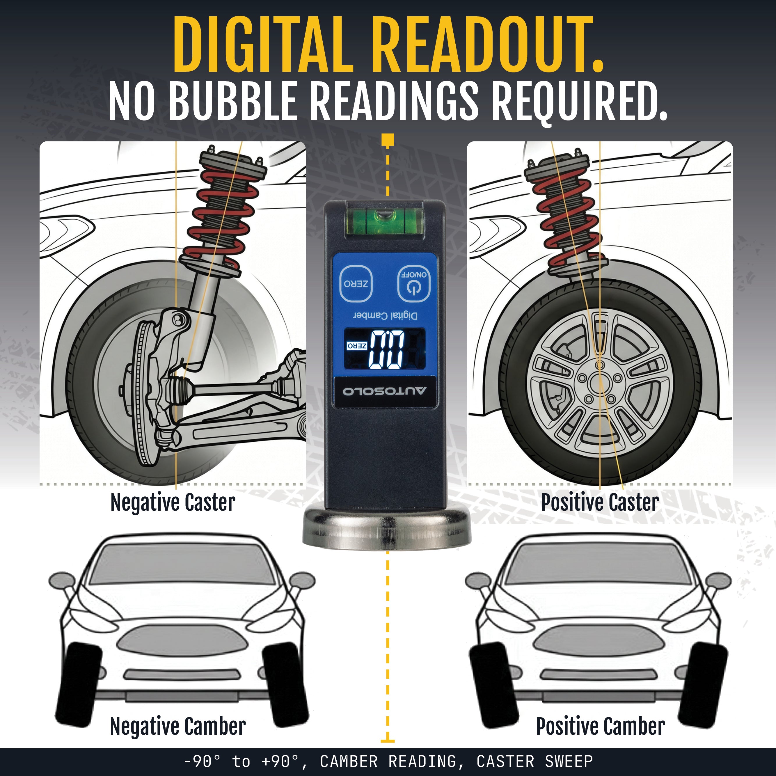 Digital Camber and Caster Gauge with LCD Display