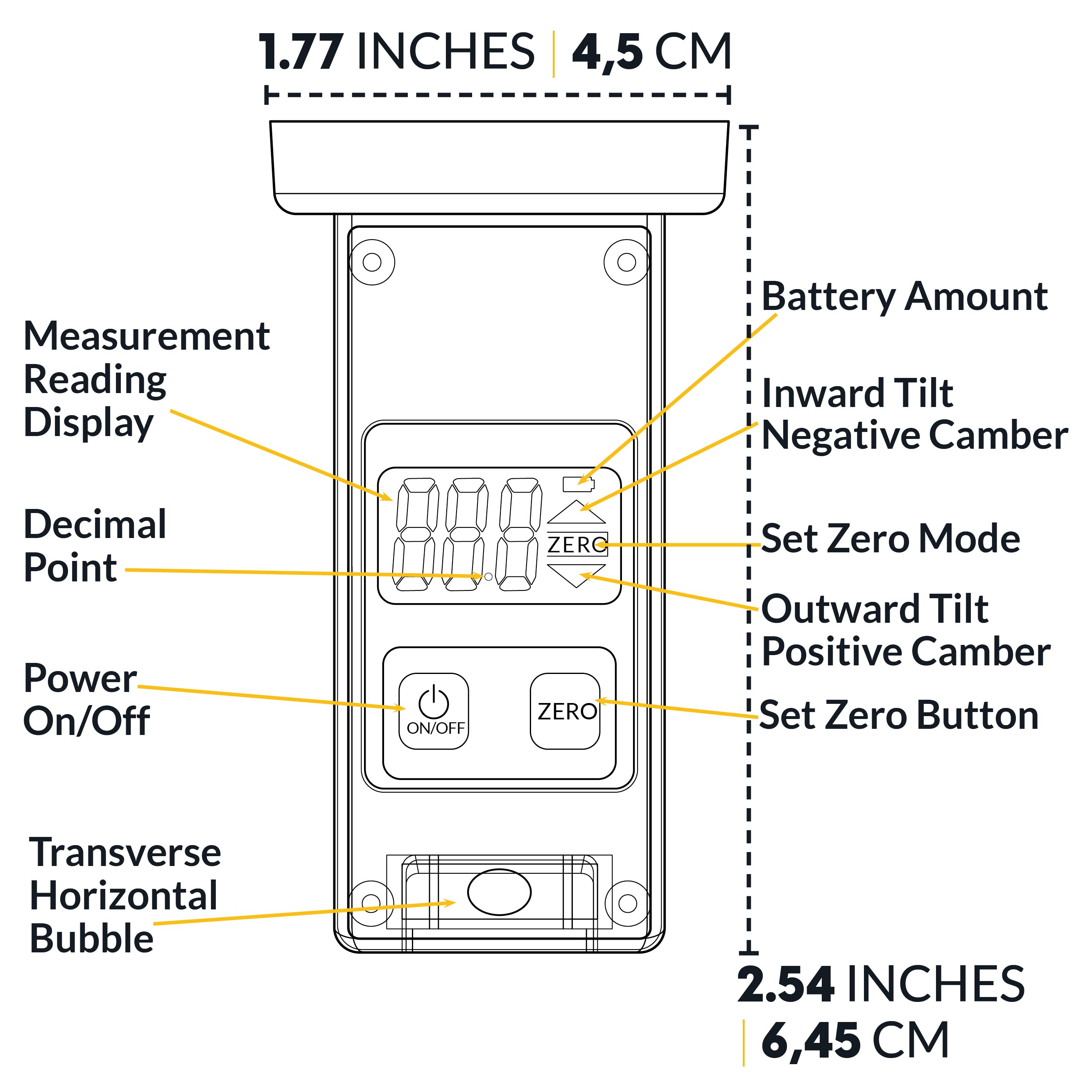[OPEN BOX] Digital Camber Caster Gauge with LCD Display