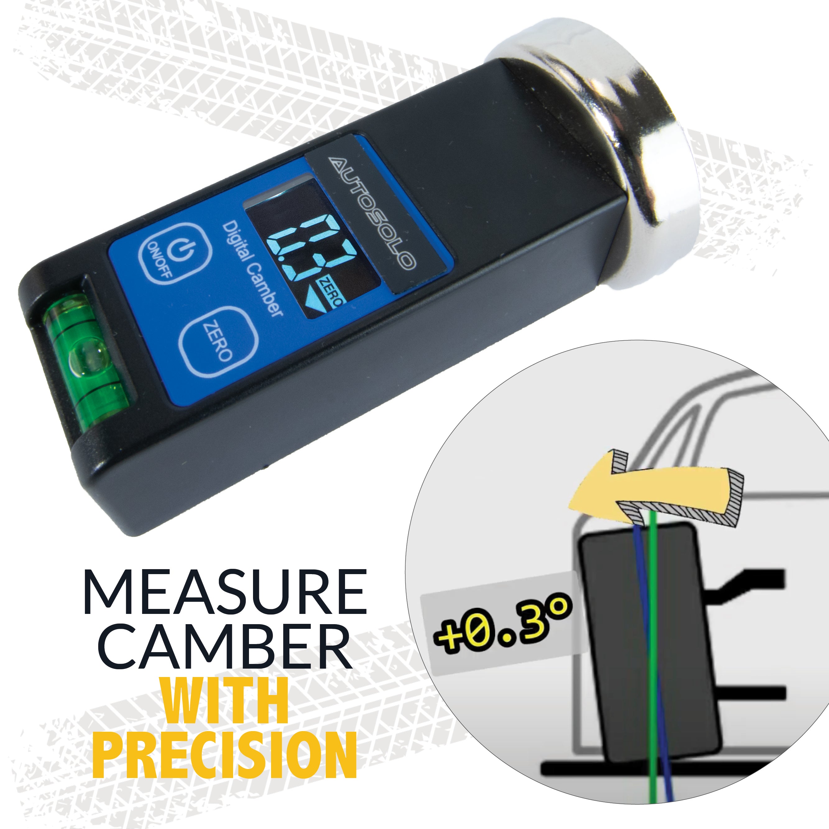 MRCARTOOL Digital Caster Camber Gauge – Magnetic Wheel Alignment Tool For Cars & Trucks, LCD Display