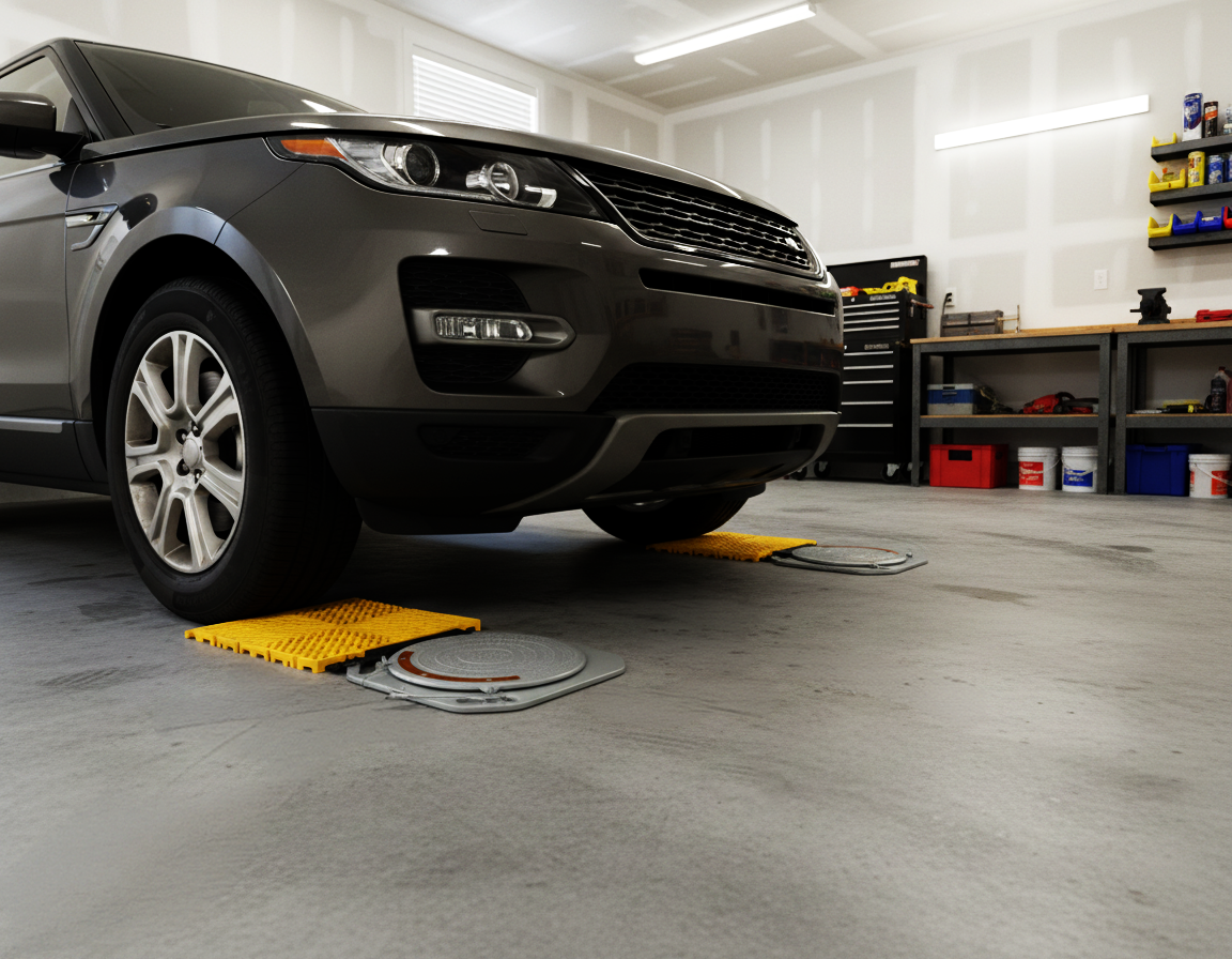 Drive Ramp Front View Drive-On Alignment Ramps for Turn Plates | AutoSolo