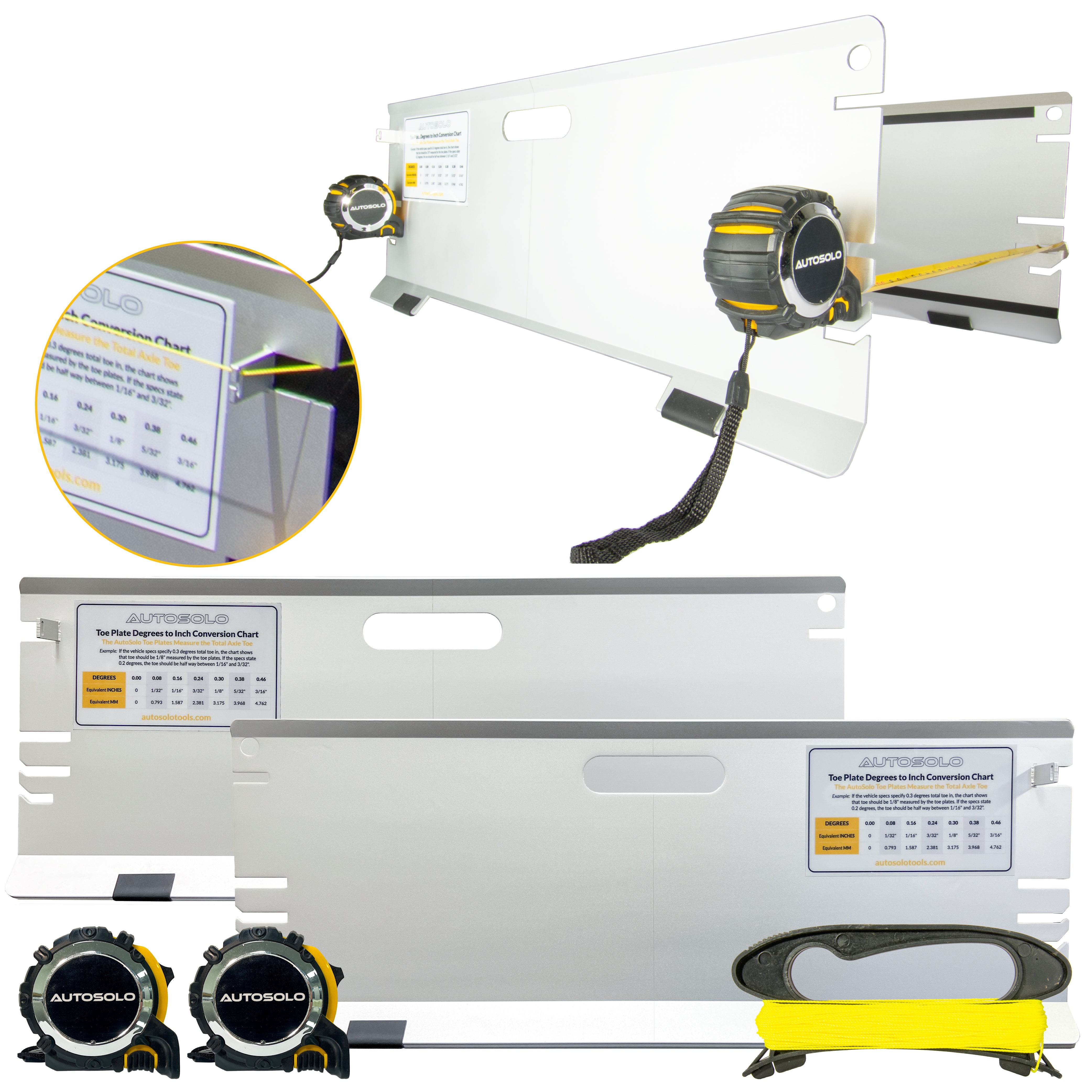 3-in-1 Toe Alignment Plates for Automotive Toe, Steer Ahead , and Thrust Angle Adjustments