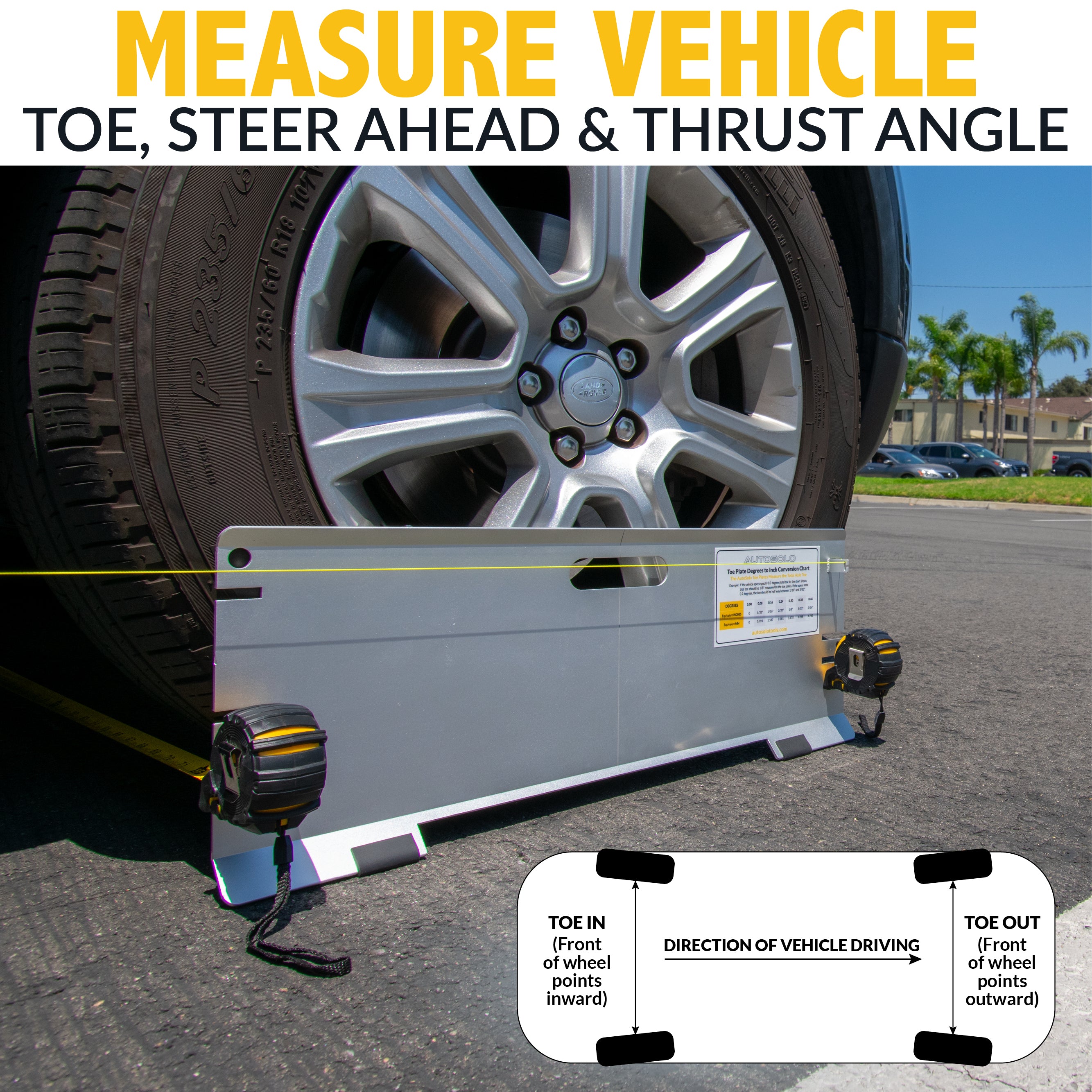 3-in-1 Toe Alignment Plates for Automotive Toe, Steer Ahead, and Thrust Angle Adjustments
