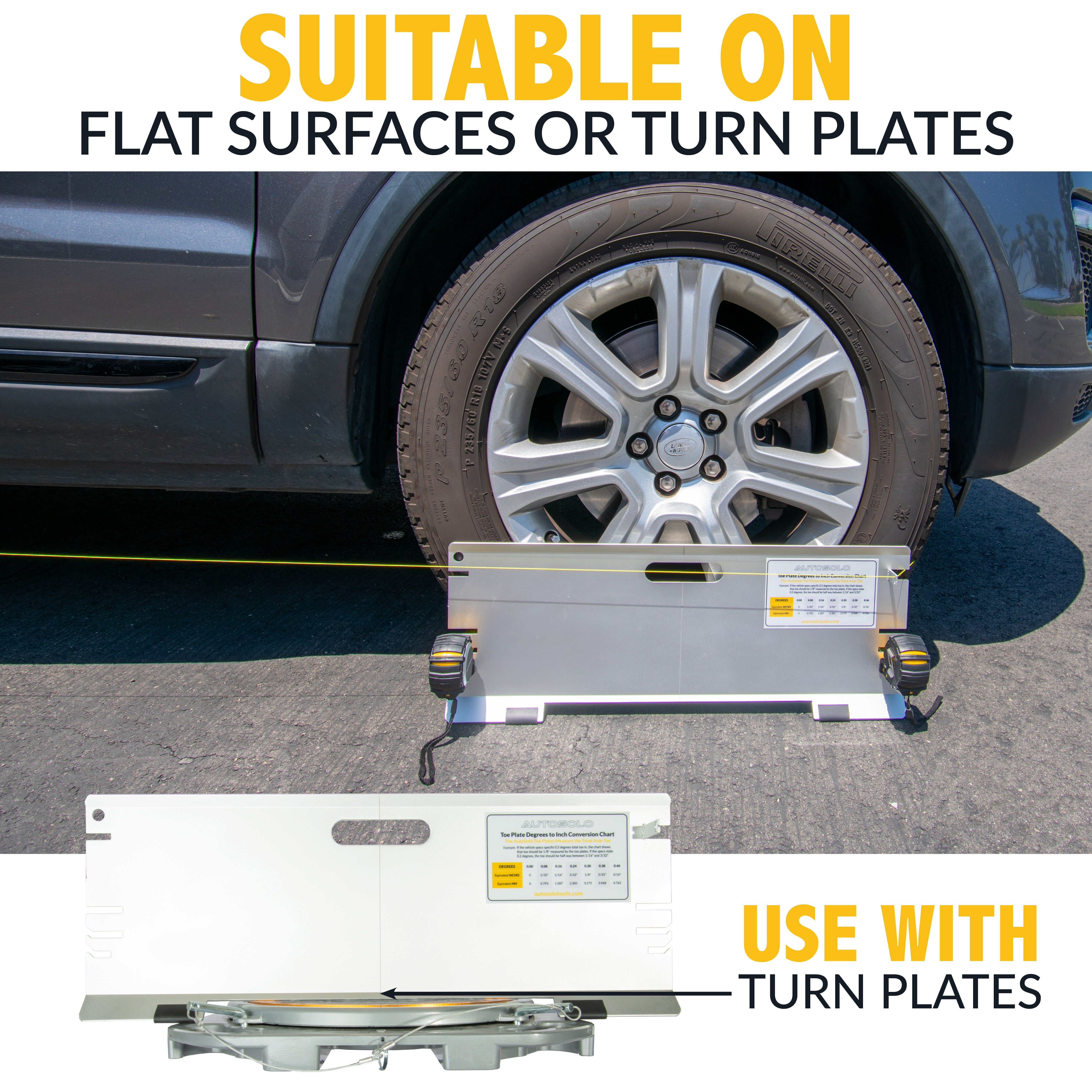 3-in-1 Toe Alignment Plates for Automotive Toe, Steer Ahead, and Thrust Angle Adjustments