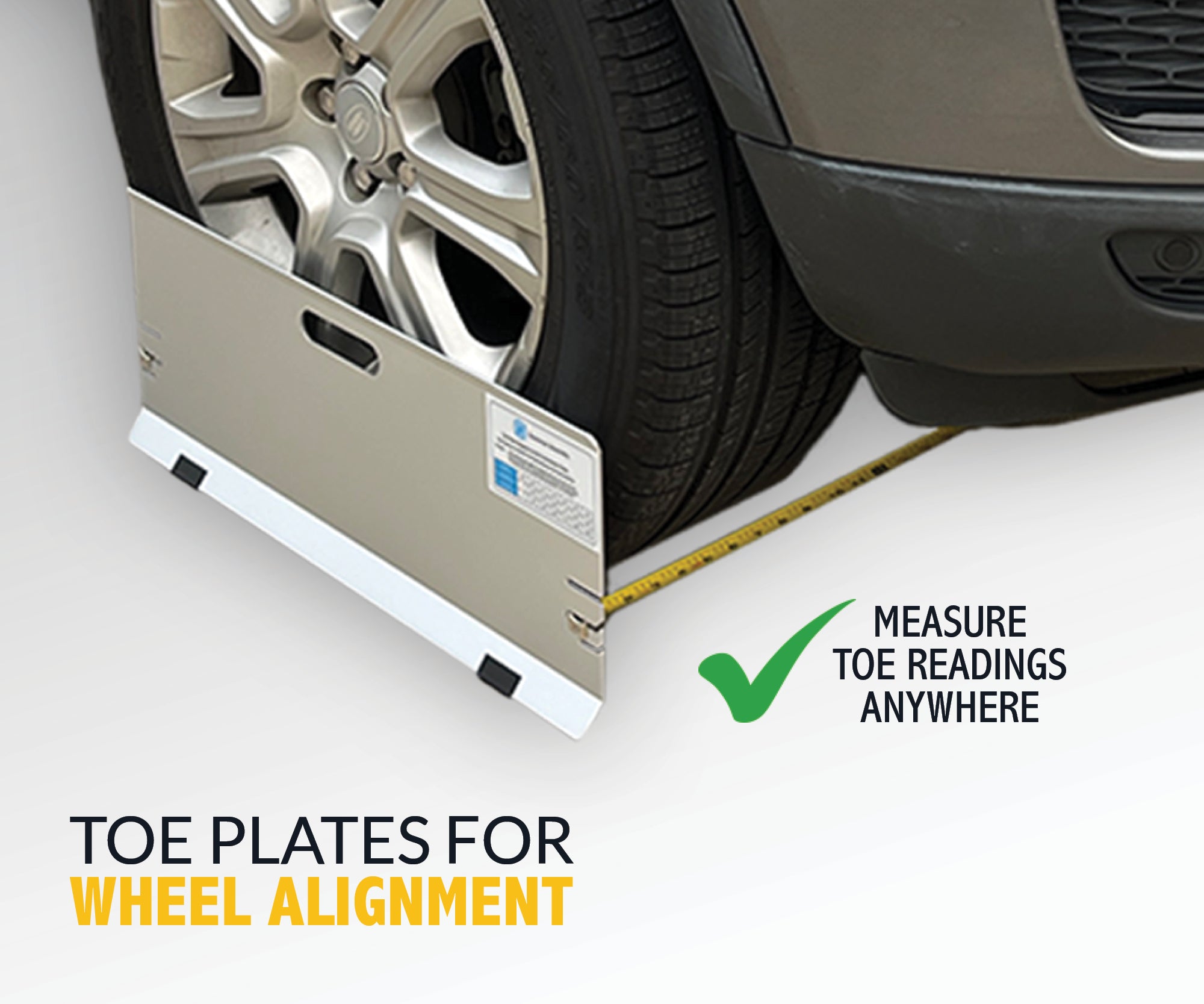 Wheel Alignment Toe Plates with Rim Protection - Includes Measuring Ta ...