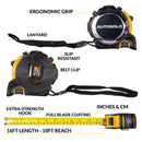 AutoSolo 16' x 7/8" Tape Measure with Slide Lock & Finger Brake