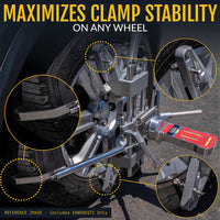 3D DSP Wheel Alignment Clamp with Tire Tread Grip Extensions & Magnetic Adapter