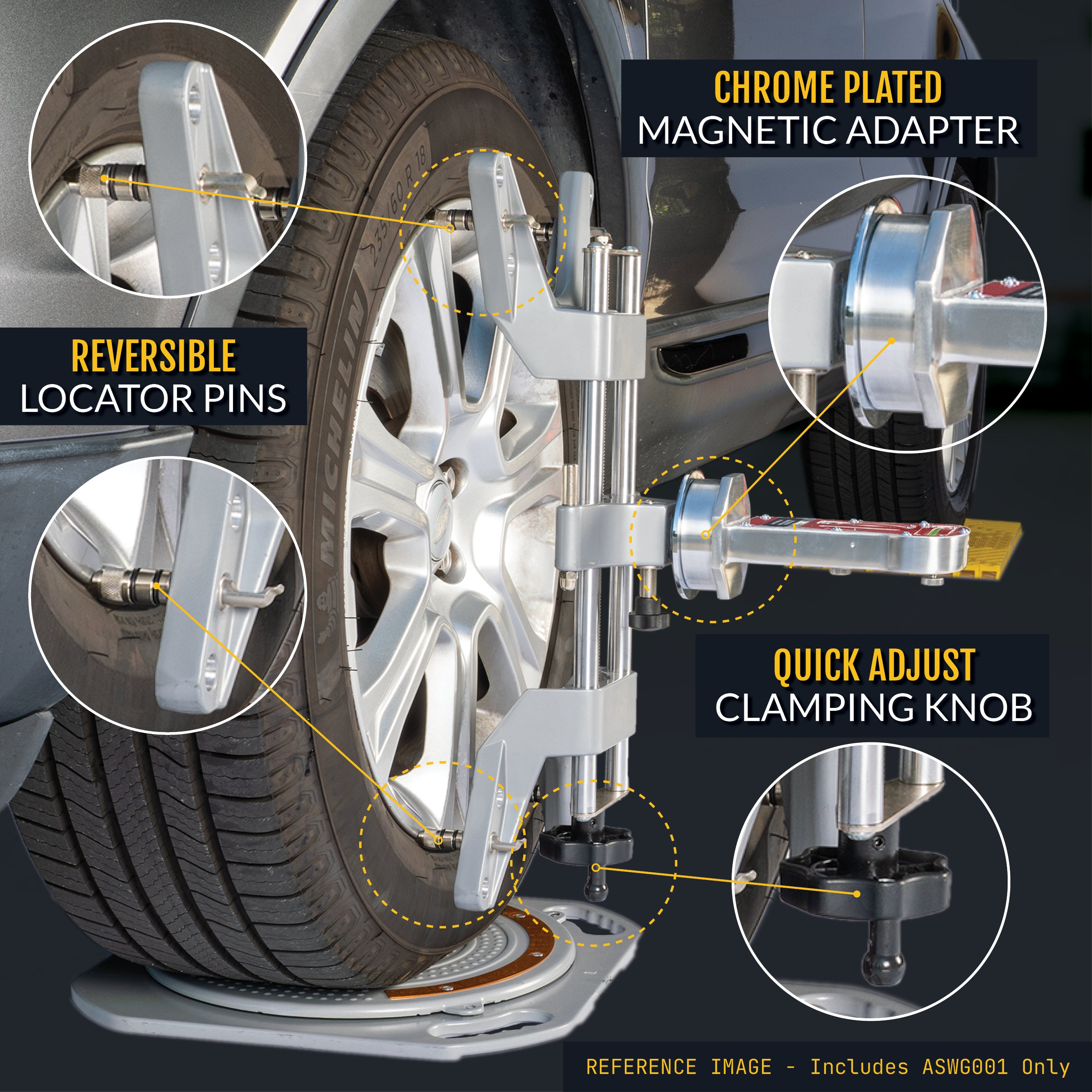 3D DSP Alignment Wheel Clamp & Magnetic Adapter for Wheel Alignment