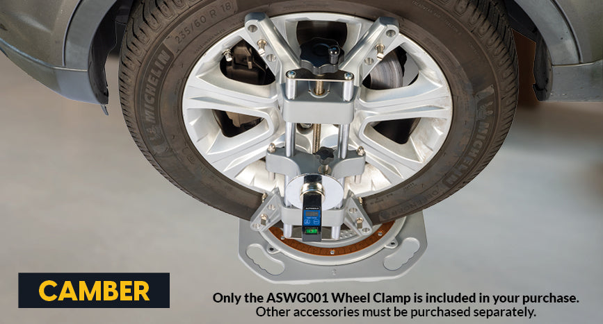 ASWG001 measuring camber on an SUV