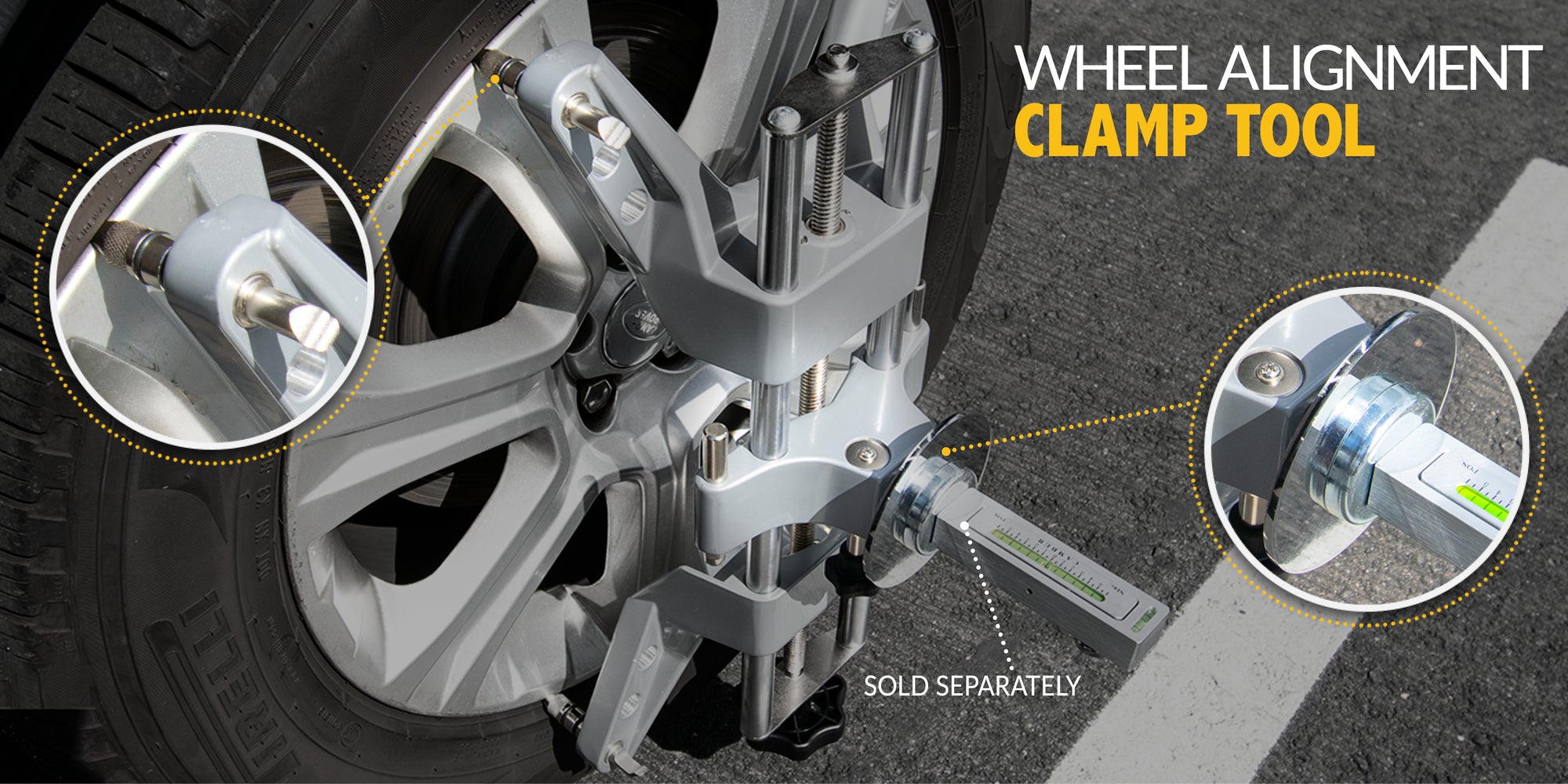 3D DSP Wheel Alignment Wheel Clamp with Magnetic Adapter Plate – AutoSolo