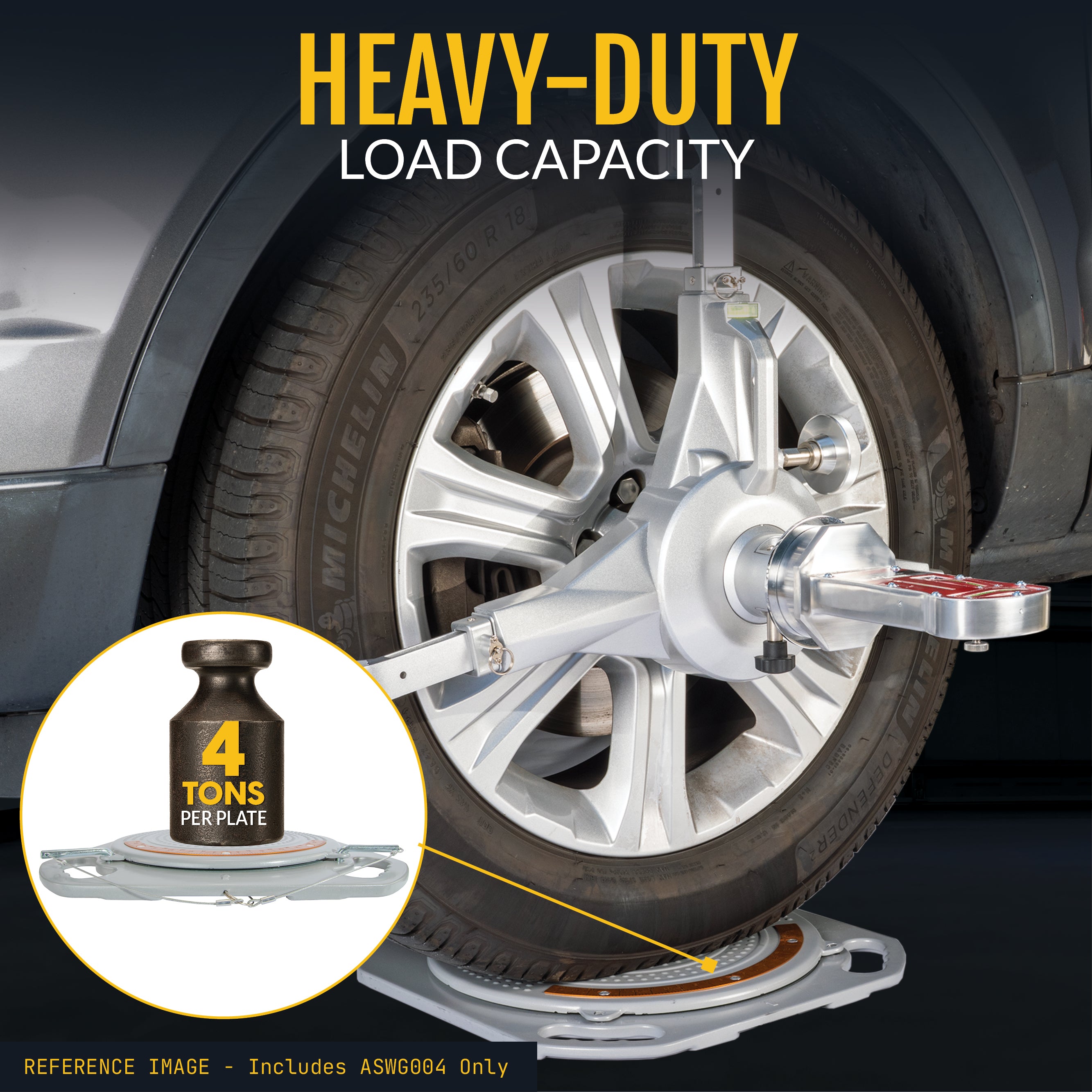 Wheel Alignment Turn Plates with Brass Finish Dial, 4 Ton Capacity, and Bonus Accessories (Pair)