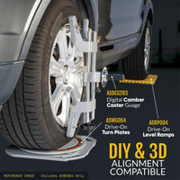 Wheel Alignment Turn Plates with Brass Finish Dial, 4 Ton Capacity, and Bonus Accessories (Pair)