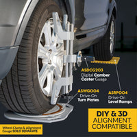 Wheel Alignment Turn Plates with Brass Finish Dial, 4 Ton Capacity, and Bonus Accessories (Pair)