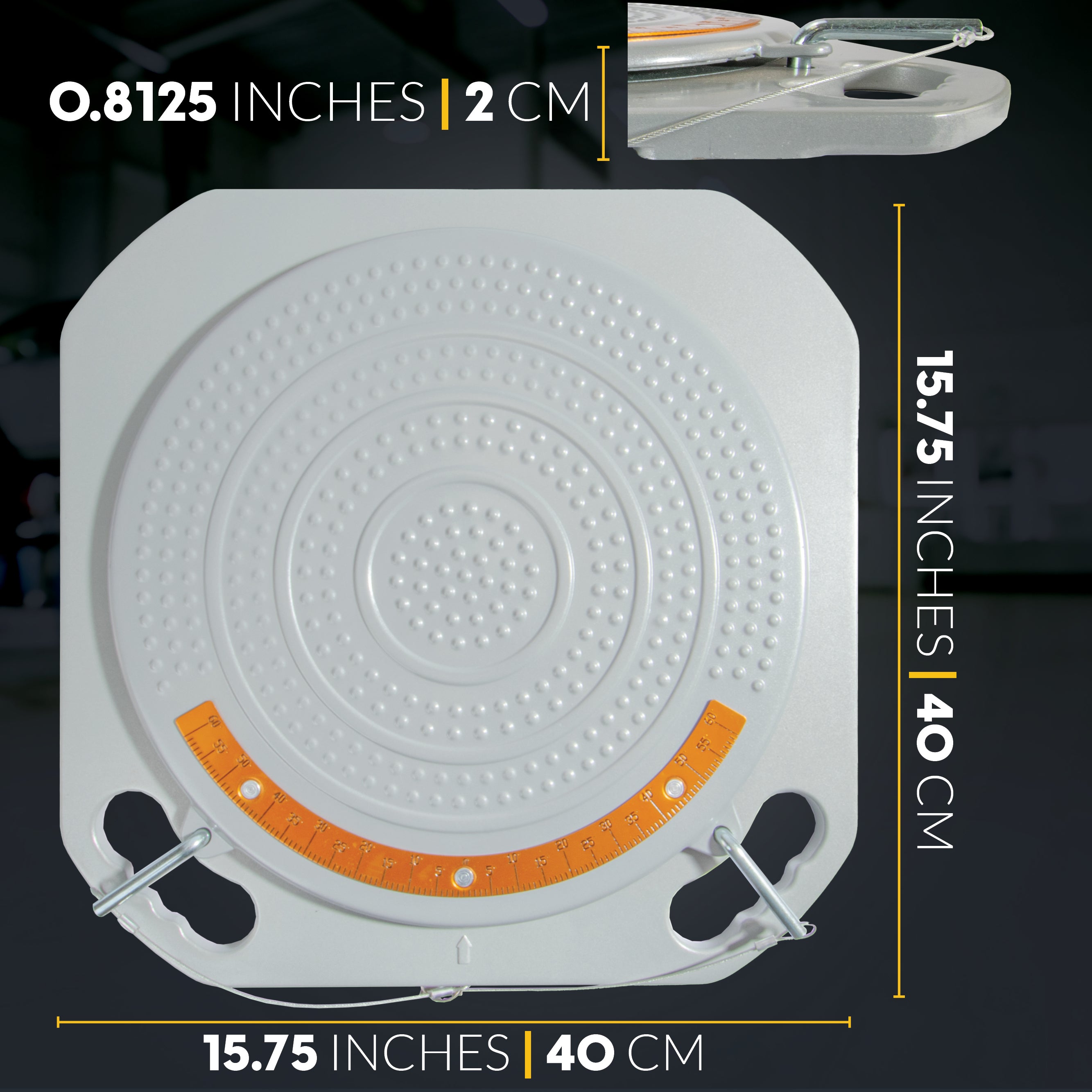 Wheel Alignment Turn Plates with Brass Finish Dial, 4 Ton Capacity, and Bonus Accessories (Pair)