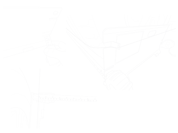 Line drawing of toe plates against the tires with tape measures and string run front to rear