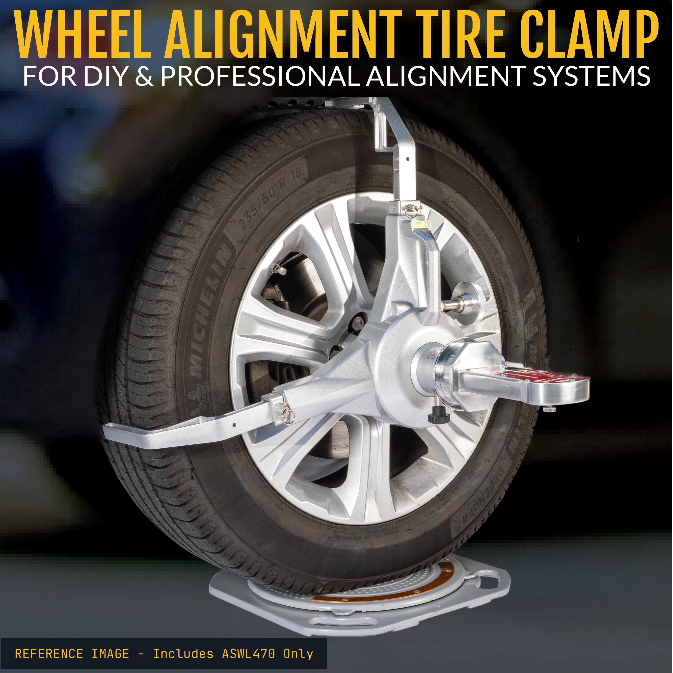 Wheel Alignment Calibration Tire Clamp with Magnetic Adapter Plate