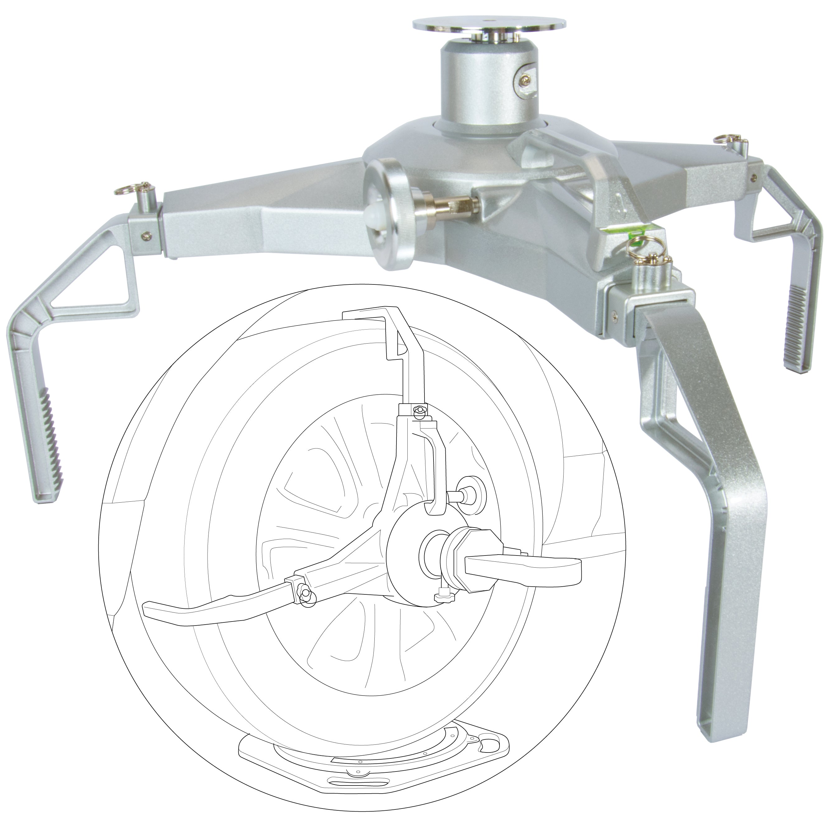[OPEN BOX] Wheel Alignment Calibration Tire Clamp with Magnetic Adapter Plate