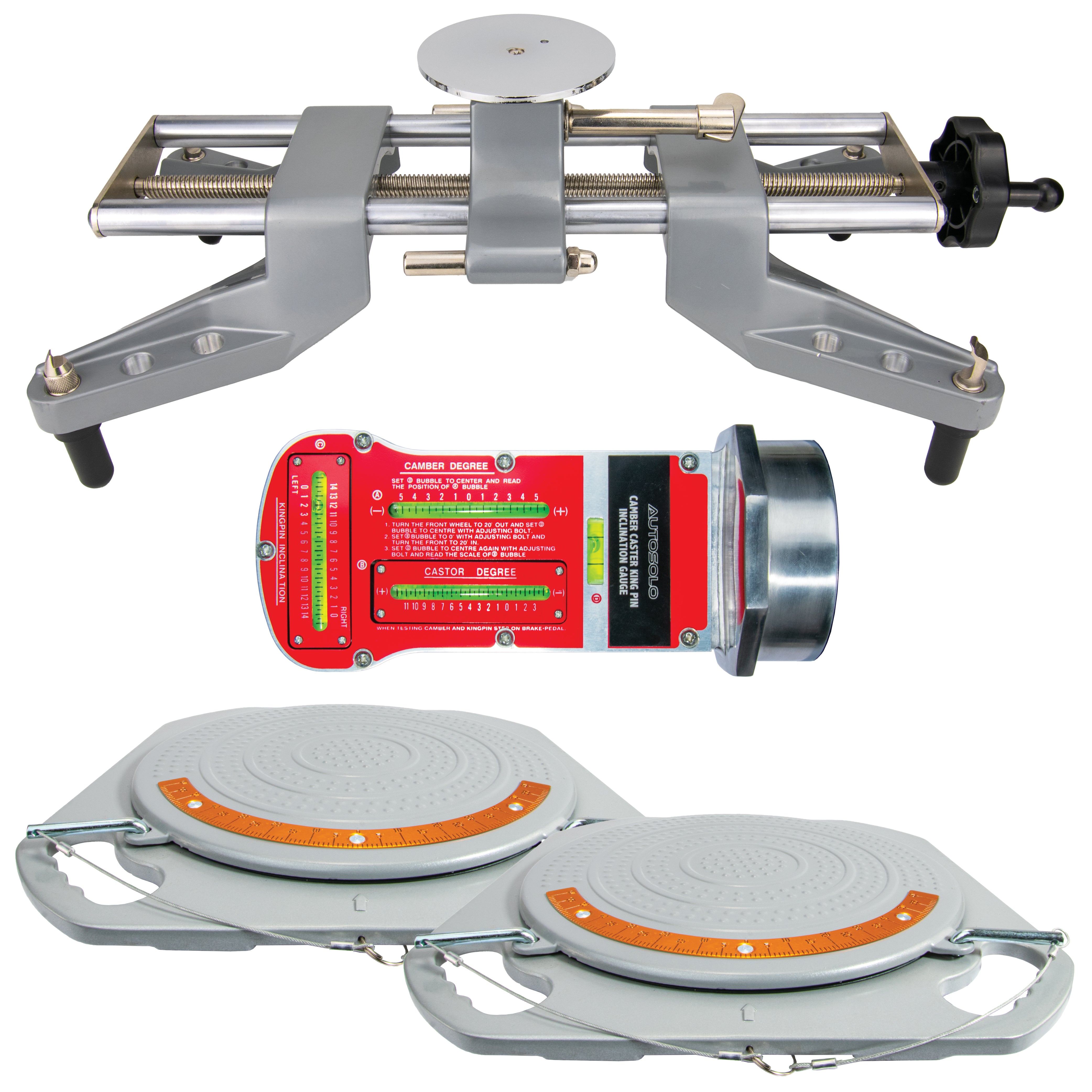 AutoSolo Wheel Alignment Bundle to Measure Camber, Caster, and Kingpin