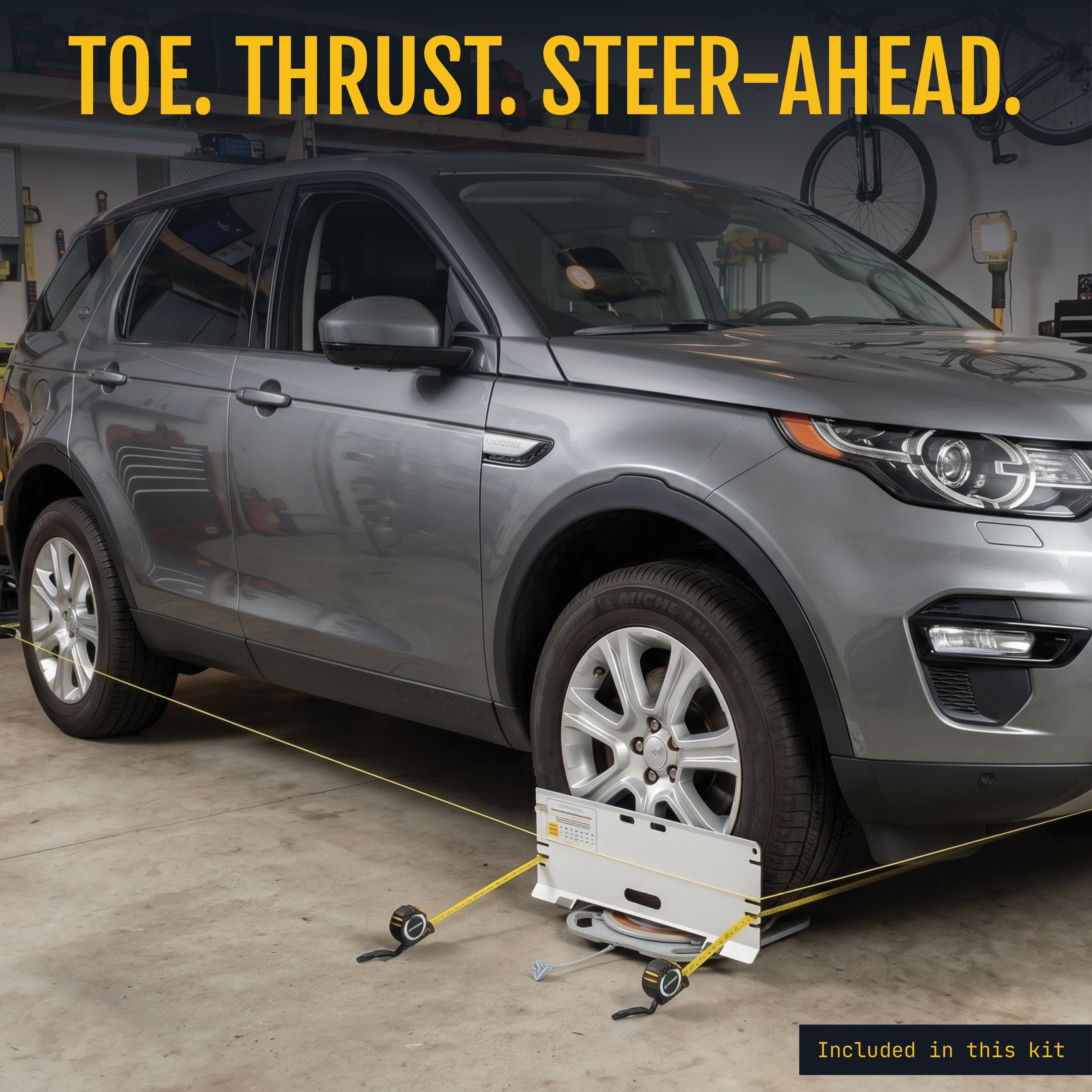 AutoSolo Full Wheel Alignment Kit, Camber Caster KPI Toe and Thrust, Two Clamps, Turn Plates, Ramps and Toe Plates, DIY