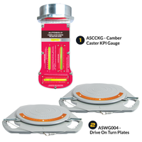 AutoSolo Bundle with the ASCCKG Camber Caster Kingpin Inclination Gauge with magnetic end and the ASWG004 Drive-on Turn Plates for home or professional wheel alignments