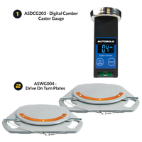 AutoSolo Bundle with the ASDCG203 Digital Camber Caster Gauge Level with magnetic end and the ASWG004 Drive-on Turn Plates for home or professional wheel alignments