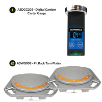 AutoSolo Bundle with the ASDCG203 Digital Camber Caster Gauge Level with magnetic end and the ASWG008 Pit Rack Turn Plates for home or professional wheel alignments