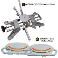 AutoSolo Bundle with ASWG001TC 6-Point Wheel Clamp and the ASWG004 Drive-on Turn Plates for home or professional wheel alignments