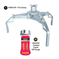 AutoSolo Bundle with ASWL470 Tire Clamp and the ASCCKG Camber Caster Kingpin Inclination Gauge with magnetic end for home or professional wheel alignments