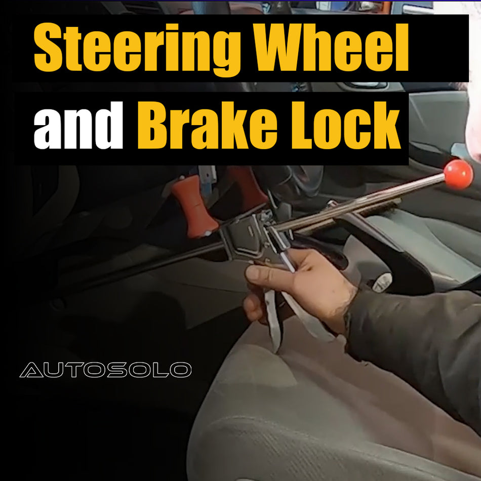 Adjustable Steering Wheel Holder & Brake Pedal Depressor AutoSolo